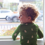 Bamboo Zip Romper | Christmas Trees