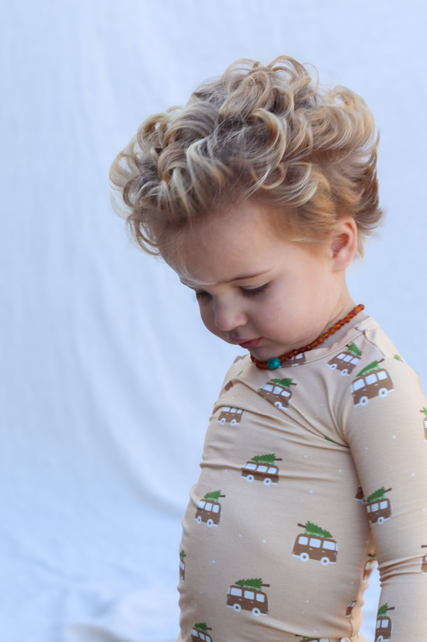 Bamboo Zip Romper | Christmas Van