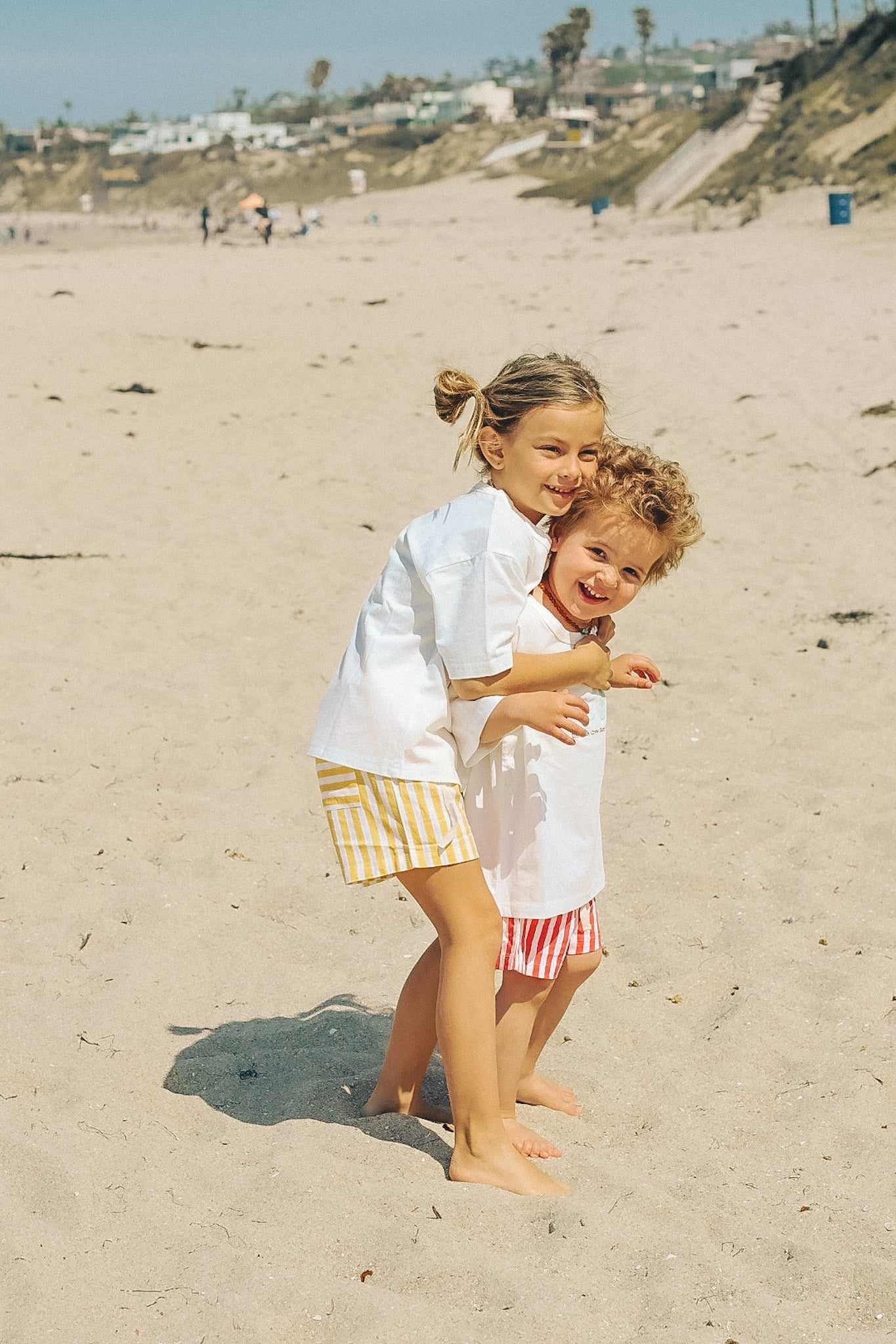 Linen Striped Shorts | Yellow