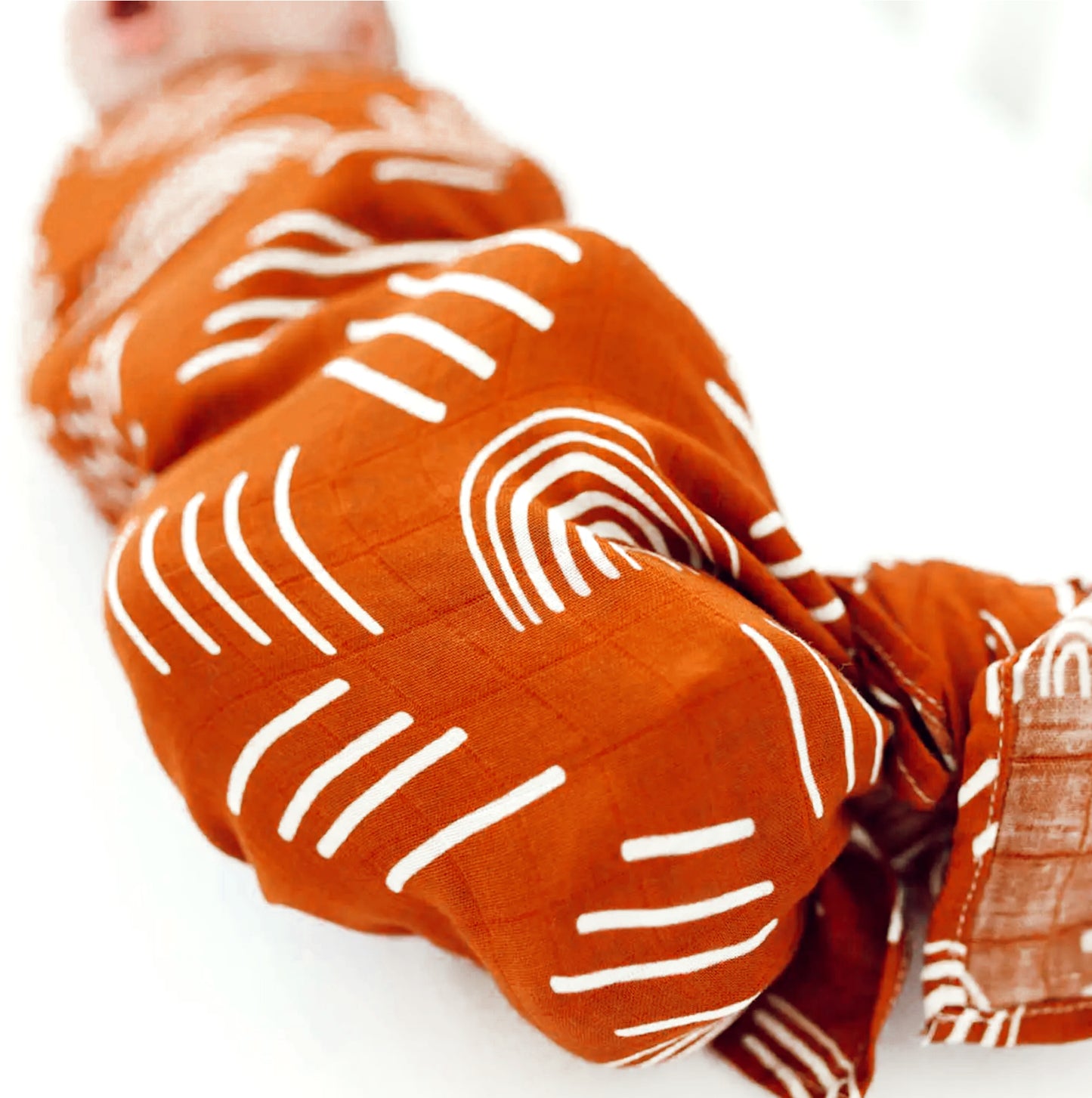Bamboo Muslin Swaddle Blanket | Boho Orange